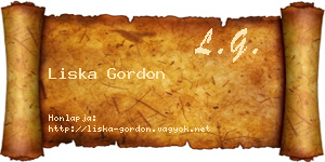 Liska Gordon névjegykártya